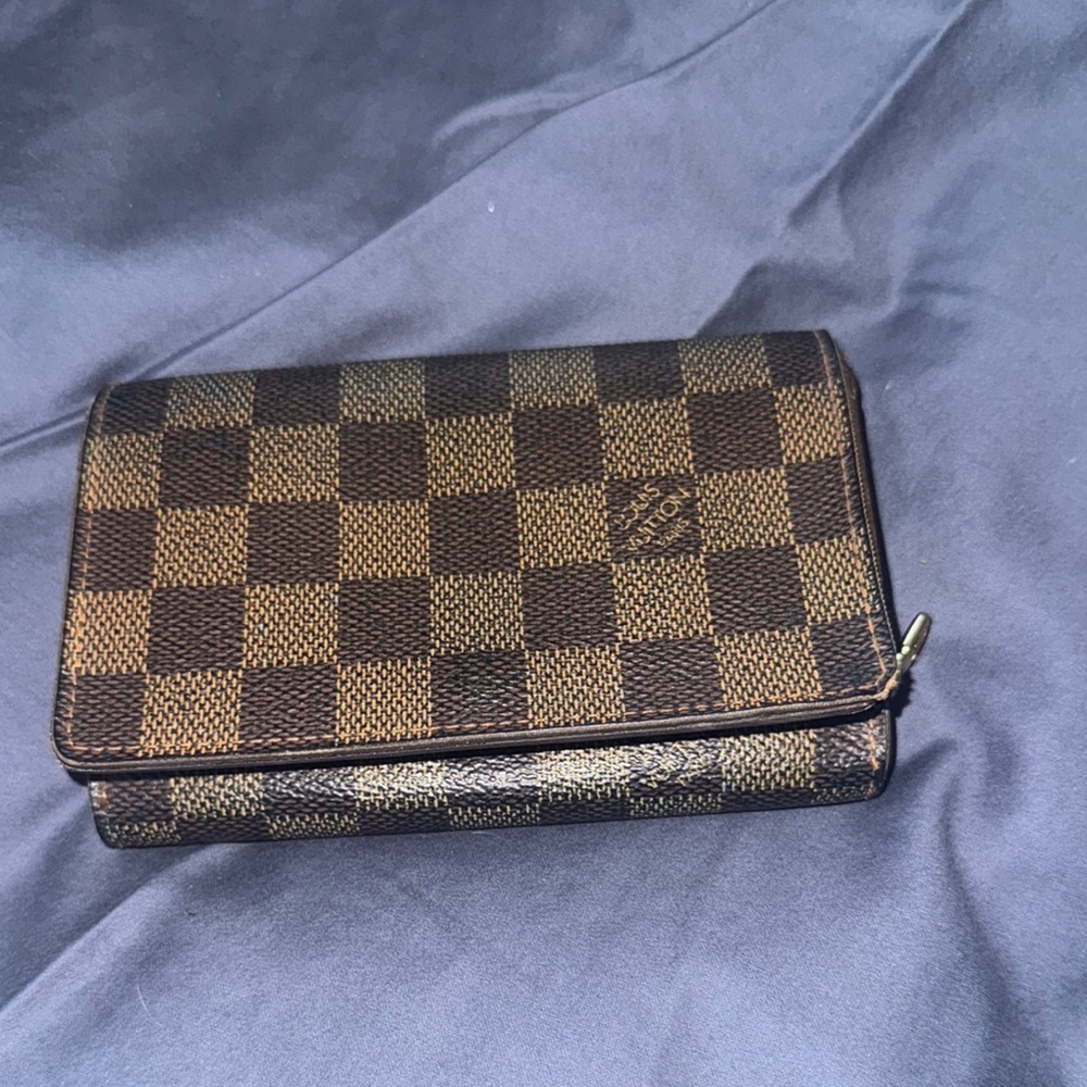 Louis Vuitton Brown and Tan Checkered Wallet